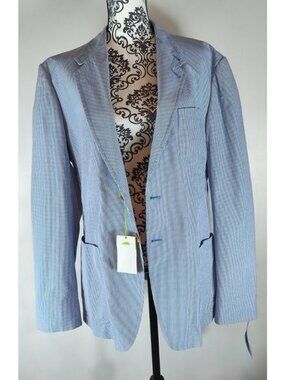 Paul Smith Sport Coat 42 Men Blue Check Blazer 2 Button New With Tags